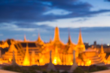 Emerald Buddha Tapınağı alacakaranlık defocused
