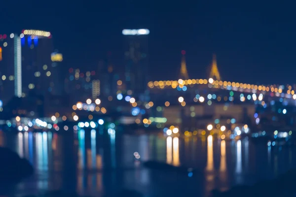 Розмитий боке місто боке світло з мостом фону — стокове фото