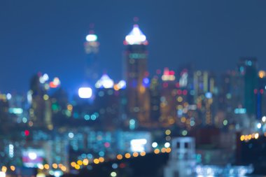 Bulanık bokeh şehir ışıkları arka plan geceleri soyut