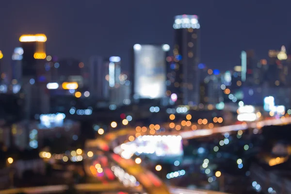 Abstract blurred bokeh light, freeway intersection — Stock Photo, Image