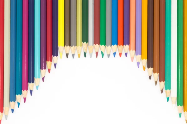 Arreglado mixto de colores arcoíris lápices de madera — Foto de Stock