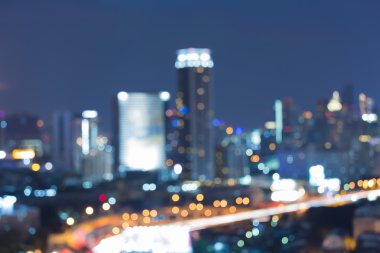Soyut bulanık bokeh ışık şehir merkezinde gece şehir