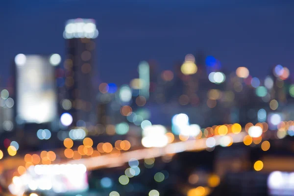 Blurred bokeh city light at night — Stock Photo, Image