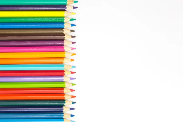 Set of multiple colors pencils on white — Stock Photo, Image