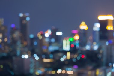 Bulanık bokeh şehir ışıkları arka plan geceleri soyut