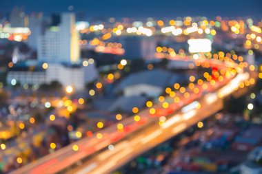 Soyut bulanık bokeh şehir şehir merkezine karayolu hafif kavisli