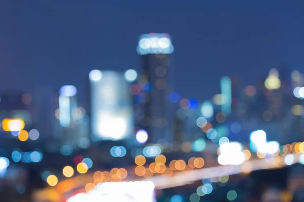 Abstract blurred bokeh city night lights background — Stock Photo, Image