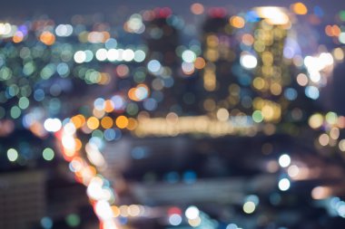 Şehir ışıkları gece, soyut bulanık bokeh açık renkli
