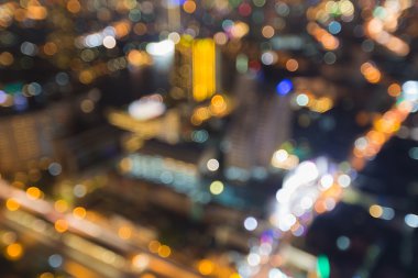 Soyut bulanık bokeh şehir ışık gece görünümü