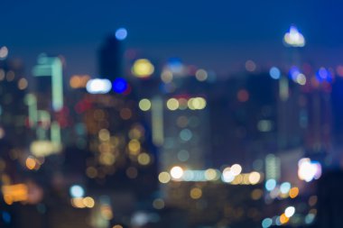 Soyut bulanık bokeh büyük şehir ışıkları gece