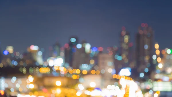 Fond abstrait flou vue aérienne, lumière de la ville la nuit — Photo