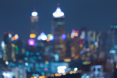 Soyut bulanık bokeh arkaplan, gece şehir ışıkları