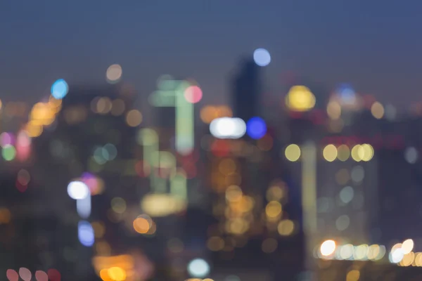 Abstract bokeh light night view of city downtown — Stock Photo, Image