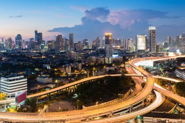Bangkok şehir yol kavşak merkezi iş bölgesi ile