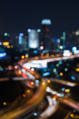 Bulanık bokeh şehir yol görünümünü hemen hemen ışık