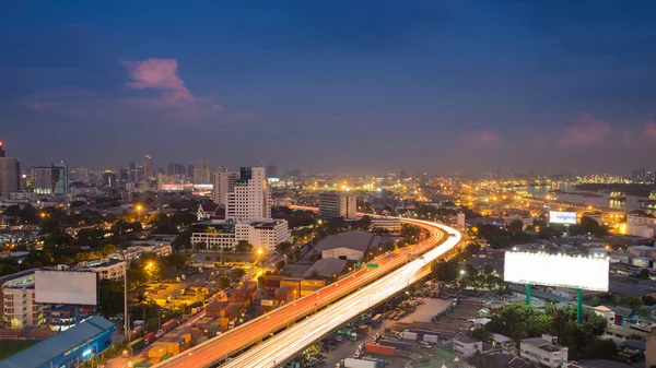 Busy hours of City road curved background — Stock Photo, Image