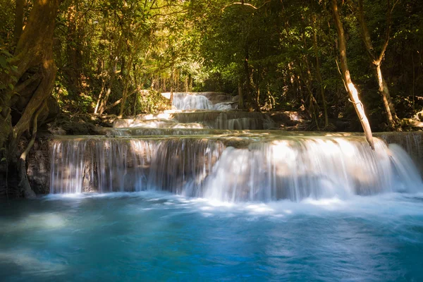 Spring blue stream water falls in national park of Thailand — Stock Photo, Image
