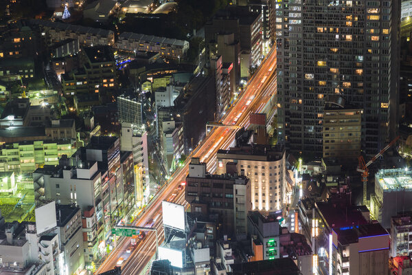 City downtown road night view