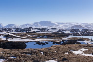 Güzel kış manzara dağ kar ile kaplı