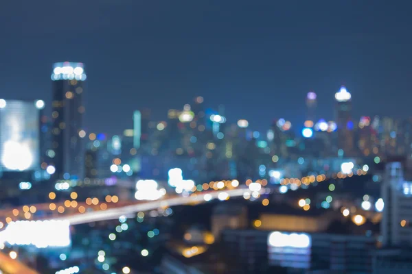 Luz de ciudad cercana fuera de foco — Foto de Stock