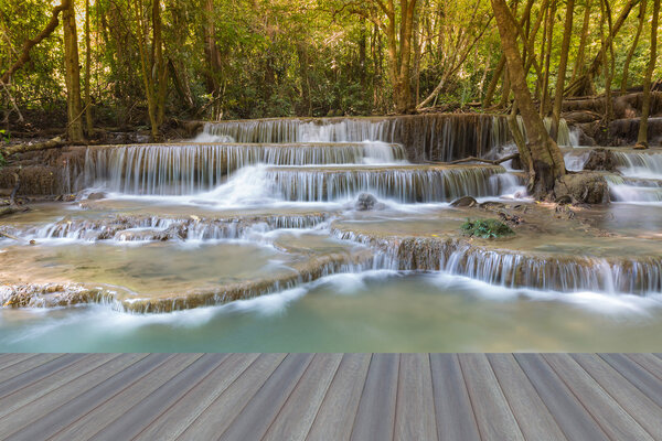 Stream waterfalls in deep forest national park of Thailand