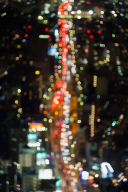 Bulanık bokeh arka plan şehir yol havadan görünümü