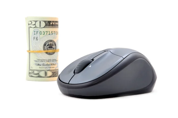 Money Roll with Computer Mouse — Stok Foto