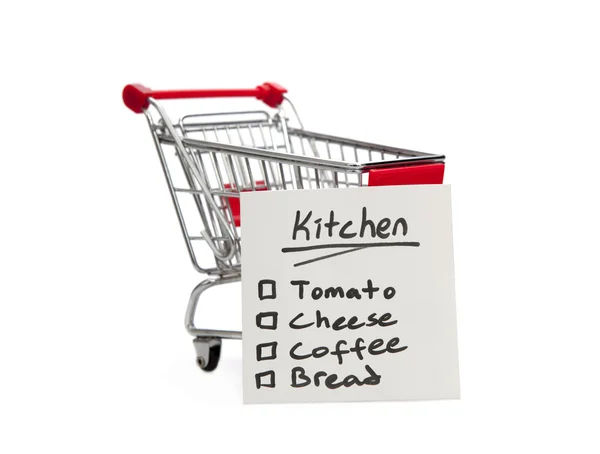 Shopping Cart and List — Stock Photo, Image
