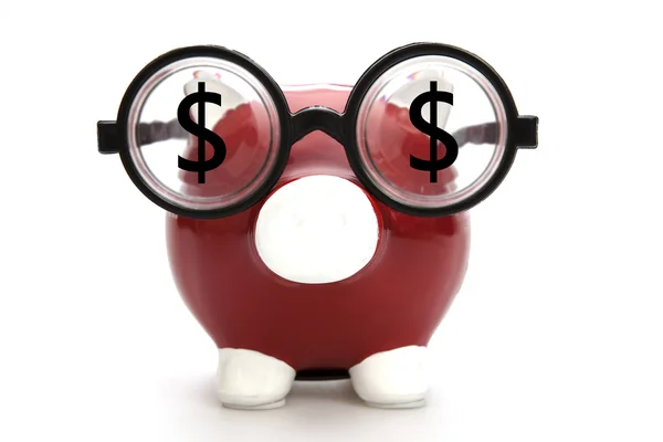 Piggy Bank and Dollar Signs — Stock Photo, Image