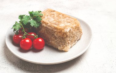 Domuz jölesi, jöle, ev yapımı, soğuk meze, insan yok.,