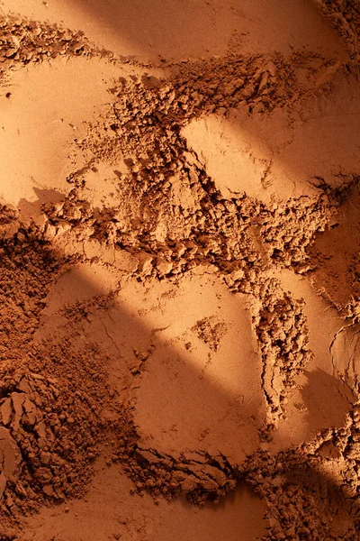 Kakao tozu, tam çerçeve, kakao arkaplan, üst görünüm, doku, yakın çekim,