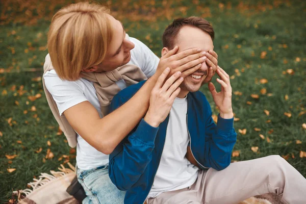 Loving Gay Couple Having Romantic Date Outdoors Two Handsome Men — Foto de Stock