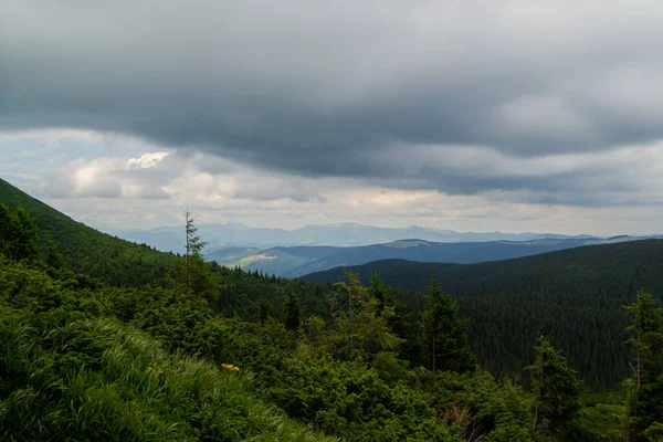 Nádherná horská scenérie. Letní den v horách. Ukrajinští Karpat — Stock fotografie