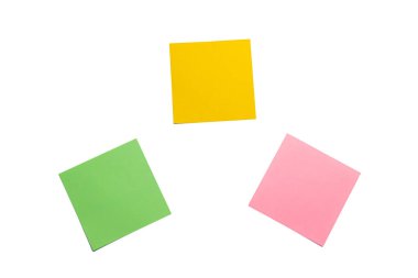 Notlar için boş renkli çıkartmalar. Notlar için maket.