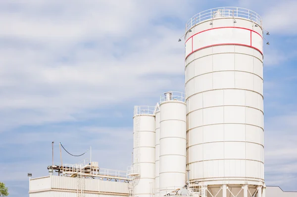 Three White silos — Stock Photo, Image