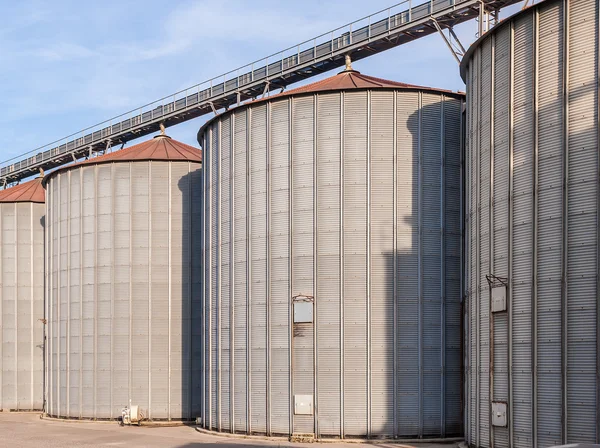 Storage facility cereals, and biogas production — Stock Photo, Image