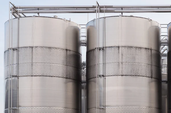 Stainless steel tanks for wine — Stock Photo, Image