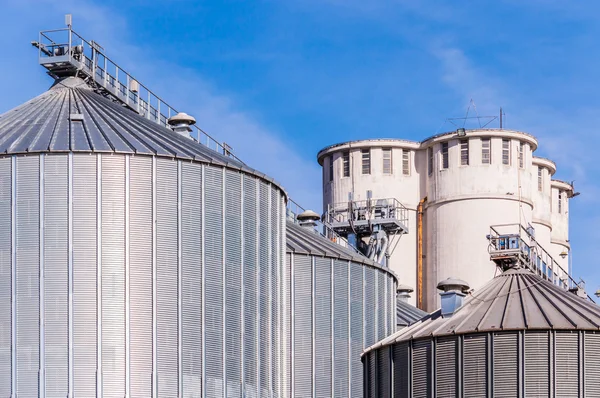 Storage facility cereals, and biogas production — Stock Photo, Image