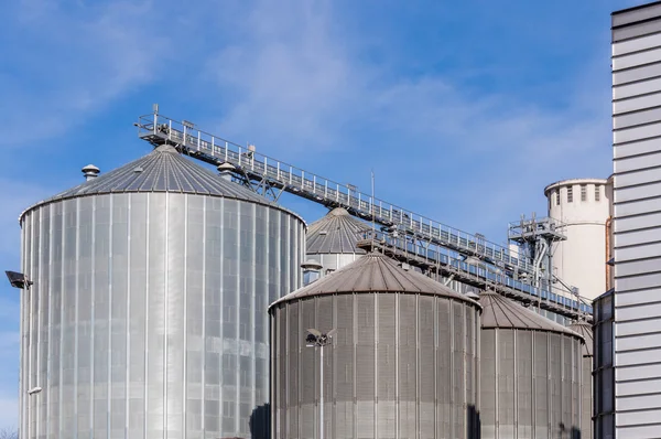 Storage facility cereals, and biogas production — Stock Photo, Image