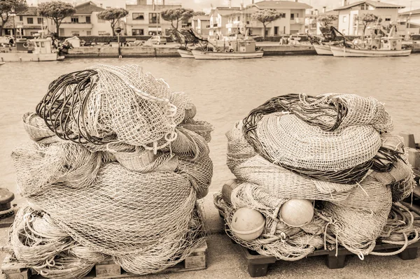 Redes de pesca. Vindima — Fotografia de Stock