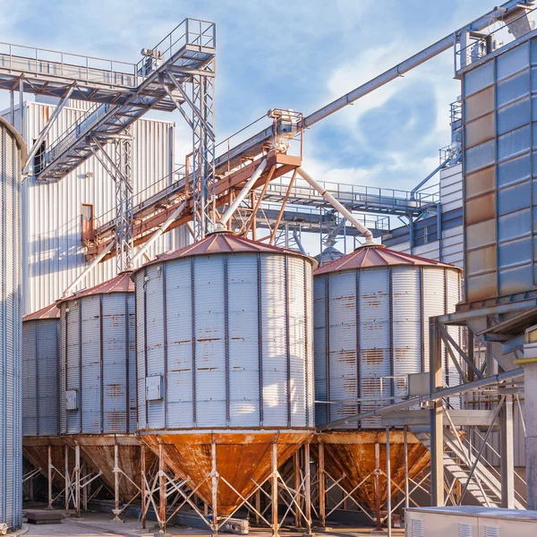 Storage facility cereals, and biogas production Royalty Free Stock Images