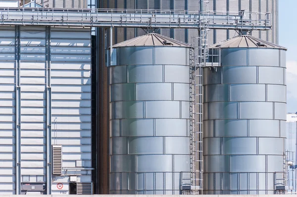 Storage facility cereals, and biogas production — Stock Photo, Image