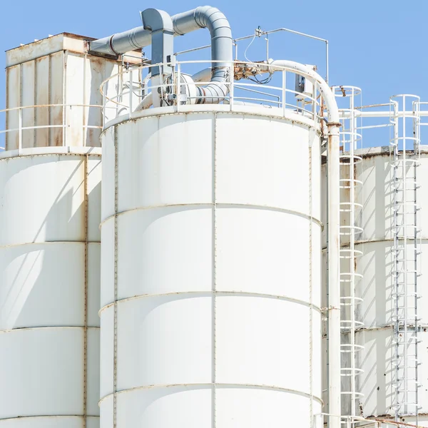 White silos for lime — Stock Photo, Image