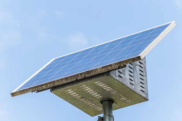 Small solar panel with battery — Stock Photo, Image