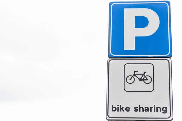 Segno parcheggio biciclette — Foto Stock