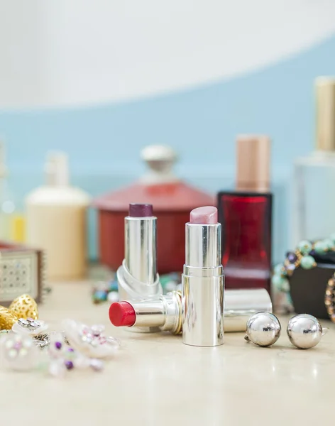 Objetos make-up feminino — Fotografia de Stock