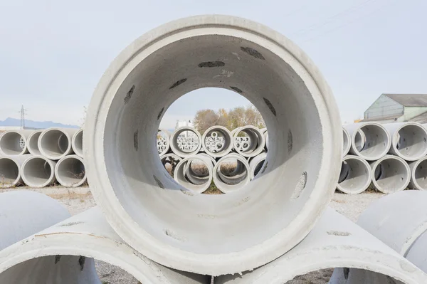 Pipe of cement for the building trade — Stock Photo, Image