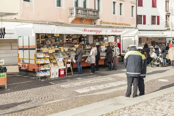 Local market outdoor in Nord Est of Italy — Stock Photo, Image