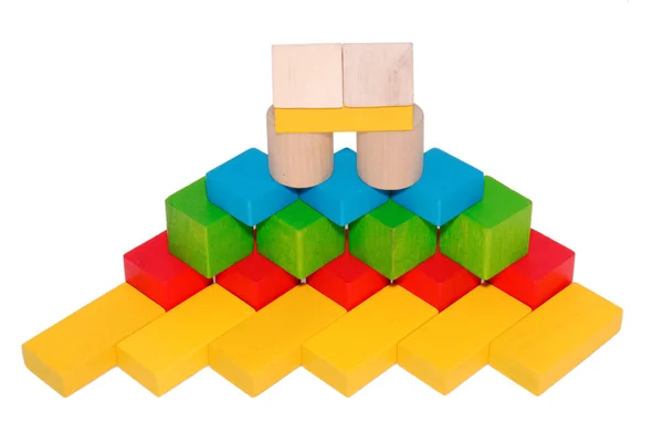 Ručně vyrobené článek z multi-barevné dětské kostky — Stock fotografie