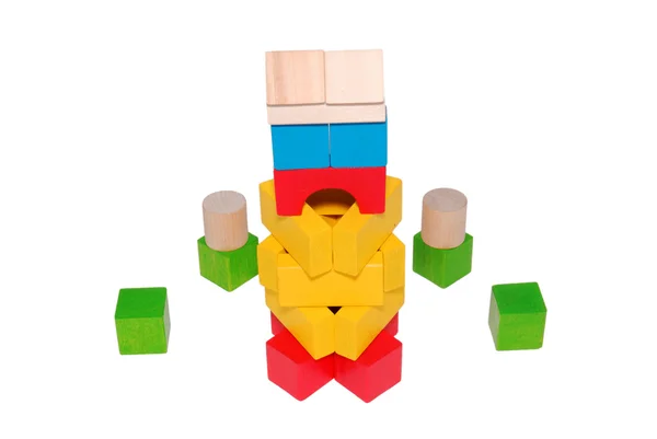 Design z multi-barevné dětské dřevěné kostky — Stock fotografie